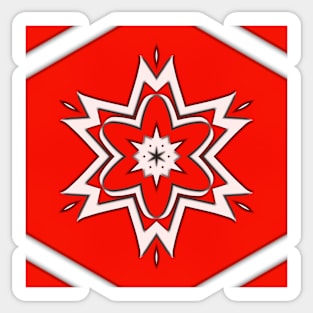 Bright Red Kaleidoscope Pattern (Seamless) 3 Sticker